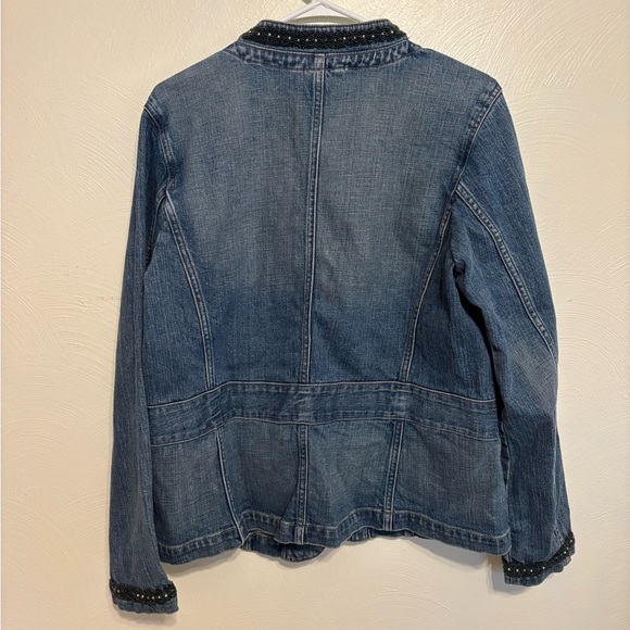 Motto “Your Style Mantra” Embellished Denim Jacket – Women’s Medium - Picture 7 of 7